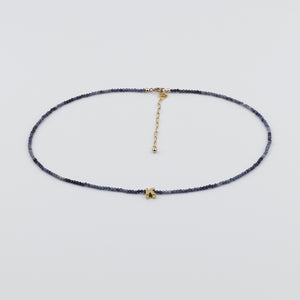 Blue Sapphire Initial Necklace